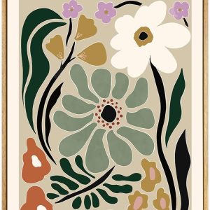 Zzuyi Framed Flower Market Wall Art.Green Vintage Botanical Canvas Wall Decor Paintings.Boho Floral Posters Prints Pictures for Bedroom Bathroom Living Room Home Decor 12x16in: Posters & Prints