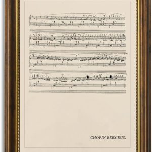 Zzuyi Vintage Brown Gold Framed Wall Art.12x16 inch Chopin's music Vintage Paintings.Canvas Prints with Antique Frame.Gold Framed Wall Art for Living Room: Posters & Prints